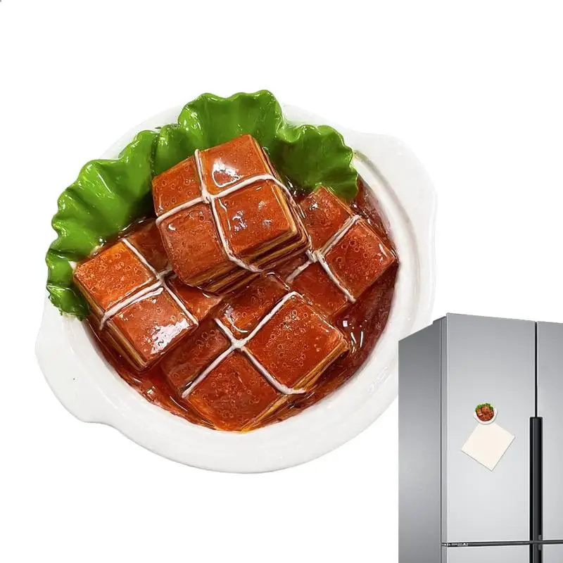 Еда, холодильник, наклейка, украшение для дома, китайский новогодний декор, магнитные конфеты на холодильник, 3D имитация китайской еды