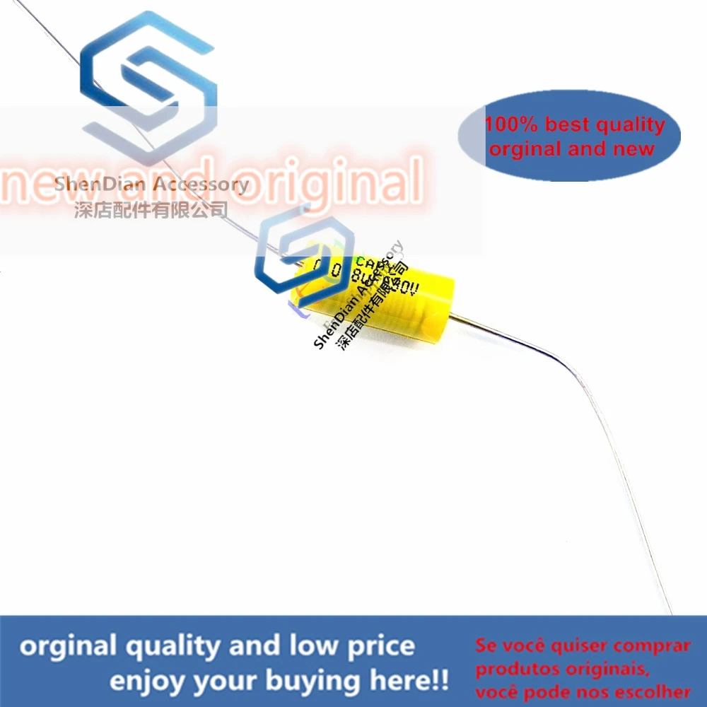 100pcs 630V fever electrodeless copper fo audio 0.068uf yellow through heart axial cholangio mechanical coupling film capacitor