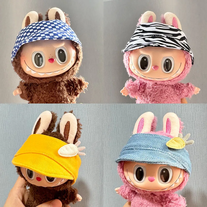 Mini Plush Doll'S Hat for 17cm Labubu Idol Dolls Cute No Doll Accessories For Korea Kpop Exo Clothing Hoodie Kawaii Hat