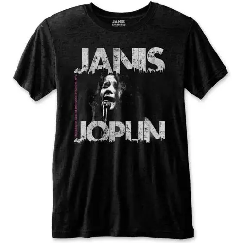 Janis Joplin Shea '70 T-Shirt Black New