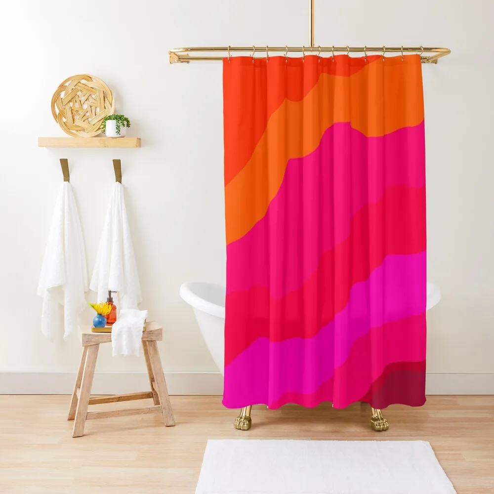 

Hot Pink Sharp Gradient Shower Curtain Funny Shower Accessories For Shower And Services Cover Curtain