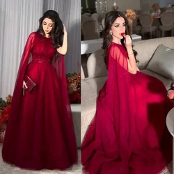 Customized Jiayigong Jersey Draped Beading Birthday Ball Gown O-Neck Bespoke Occasion Gown Long Dresses Saudi Arabia