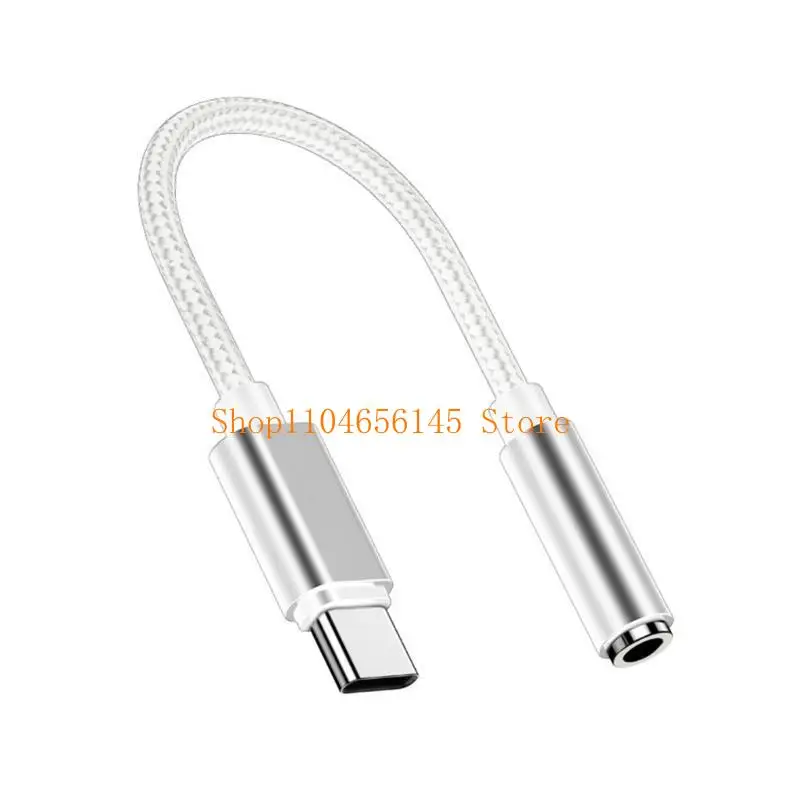 Cable auditivo 5asd tipo C a 3,5 mm, cable vídeo tejido suave para sonido claro y compatibilidad con dispositivos