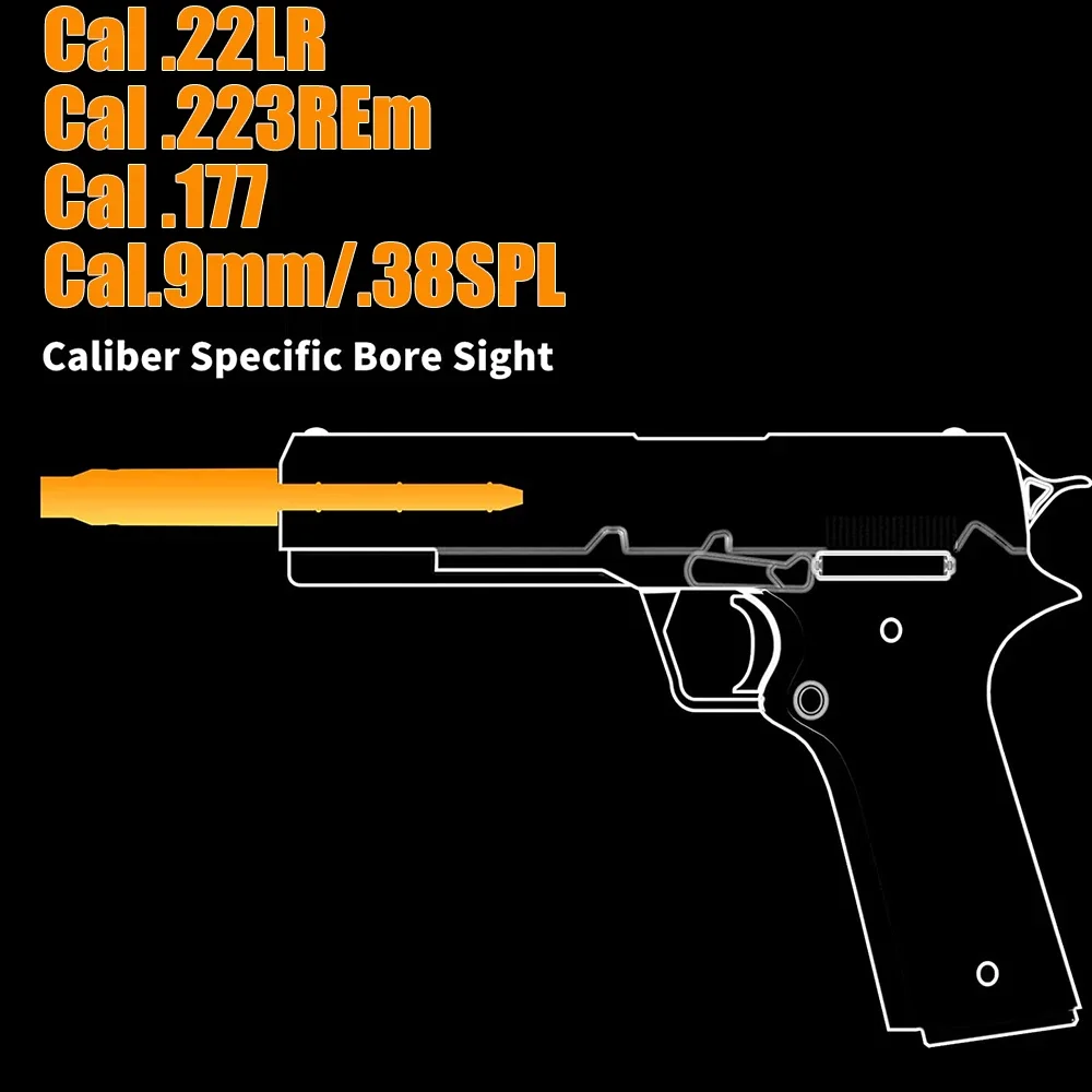 เลเซอร์ boresighter. 22LR.223Rem 177.9mm /. 38spl CAL เลเซอร์เบื่อปลายกระบอกปืนสำหรับปืนไรเฟิล