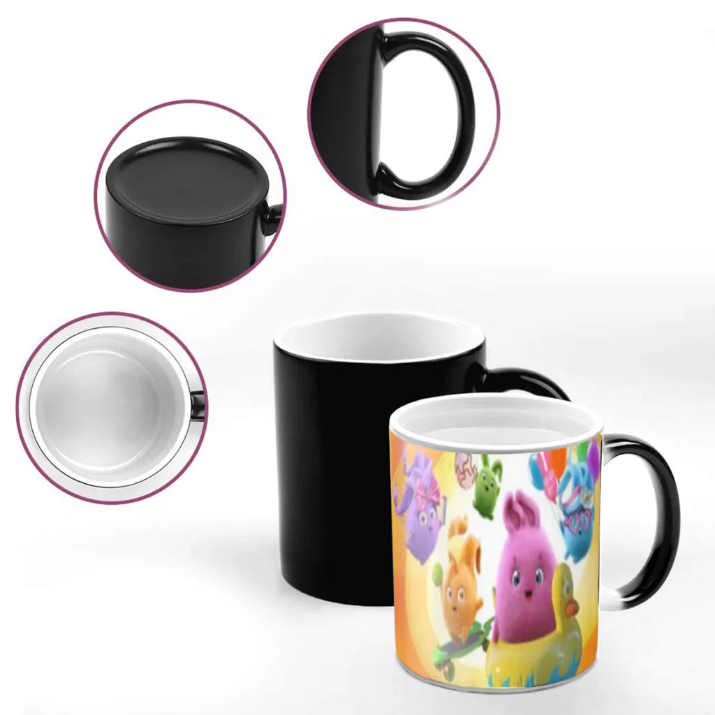 Sunny-Bunnies One Piece Coffee Mugs And Mug Creative Color Change Tea Cup Ceramic Milk Cups Novelty Gifts