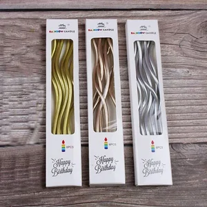 6pcs/세트 구부러진 케이크 양초 생일 베이비 샤워 성별 공개 컵 케이크 장식 촛불 웨딩 파티 장식 8 최고의 판매 마녀 캔들 - №6