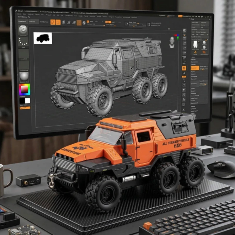 

1:32 Conqueror Armored Streetcar Alloy Off-Road Vehicle Model Pull Back Sound and Light Collection Ornament BoyToy Surprise Gift