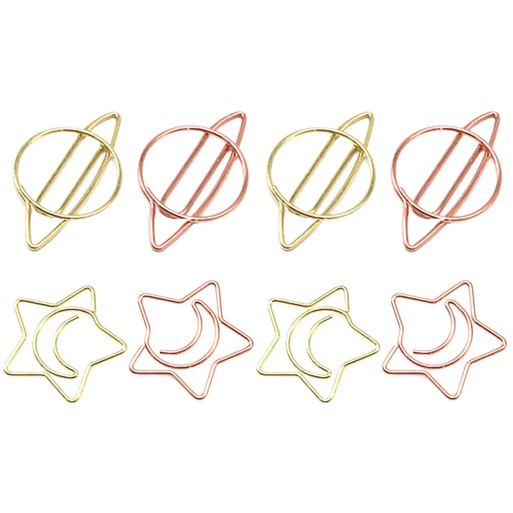 

8Pcs Stars Bookmark Metal Paper Clips Multi-Use Decorative Office Supplies for DIY Photo Albums Cards Envelopes Documents