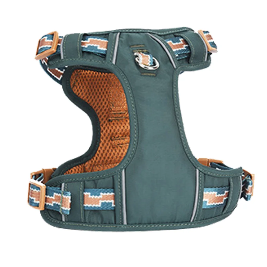 OODUDUOO Dog Harness No-Pull Reflective Pet Harness with Escape-Proof Leash Leather Padded Design for Medium Leather Dog Harness