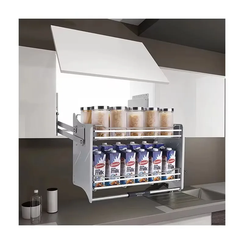

Modern Kitchen Accessories High Quality Pull Down Lift Basket Rack Kitchen Lift System Cabinet Lift Up and Down Pull Basket