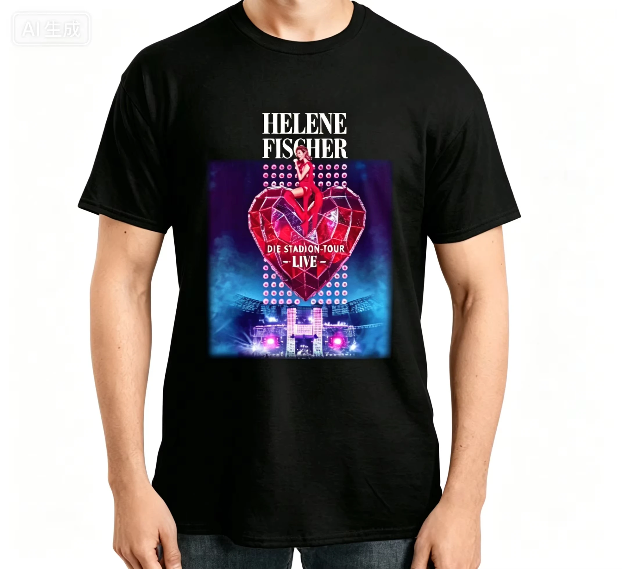 Helene Fischer 360 ° Concert  Summer 2026 Pure Cotton T-shirt Pattern Fan Gift Men's Women's Casual Oversized Y2k Clothing