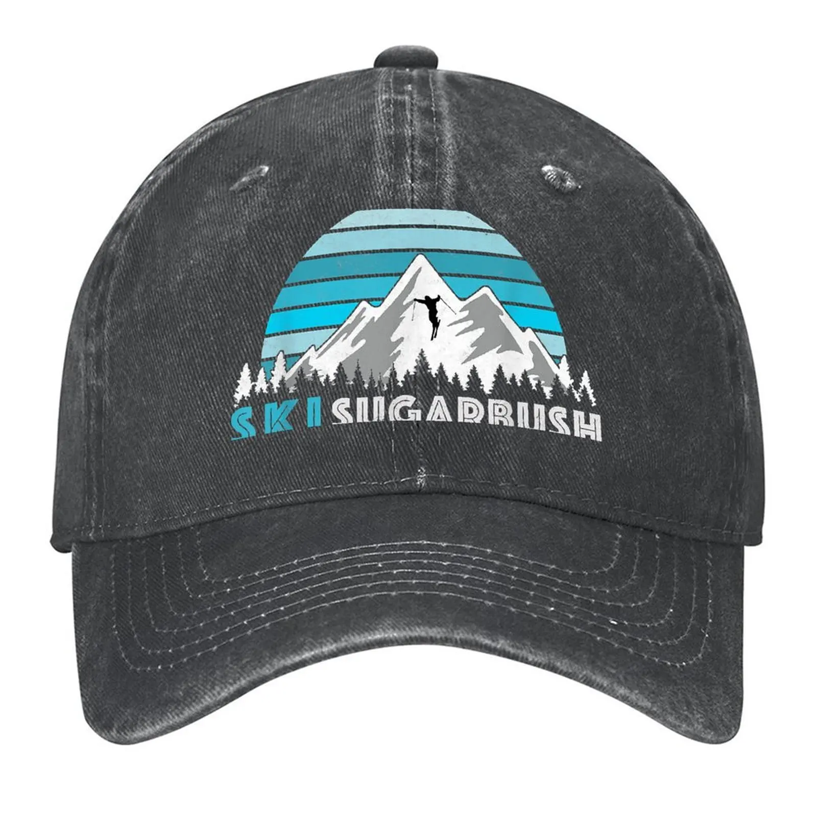 

Retro Ski Sugarbush Illustration - Vintage Snow Mountain Baseball Cap Golf Cap Trucker Hat Anime Hat men Women's 2025 Men's