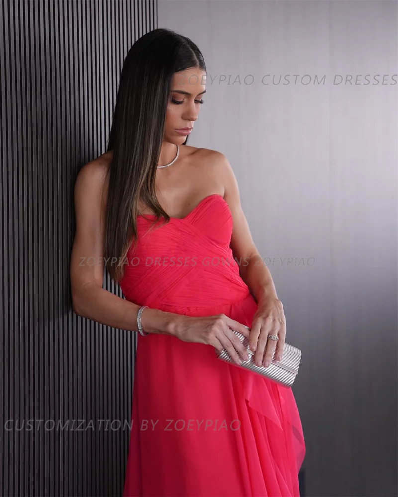 Vestidos de baile longo vermelho linha A feminino, sem alças, sem mangas, vestido formal para eventos, até o chão, vestidos de festa