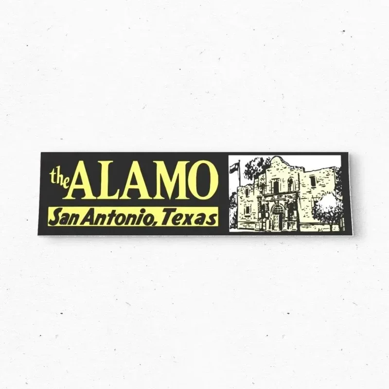 The Alamo Bumper Sticker - San Antonio TEXAS Vintage Style Travel Decal 80s - Bumper Stickers - Car Stickers