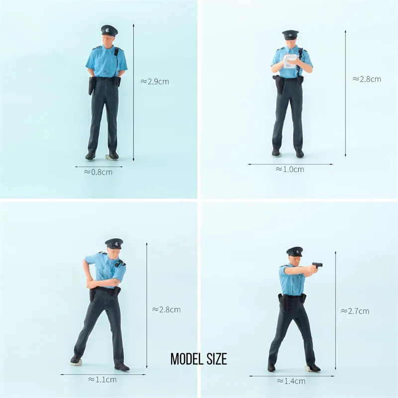 

1/64 окрашенная миниатюрная кукла с 3D принтом, 4 типа, модель полицейского, сделай сам, экшн-фигурка, аксессуары для сцены, коллекция для фанатов, подарки
