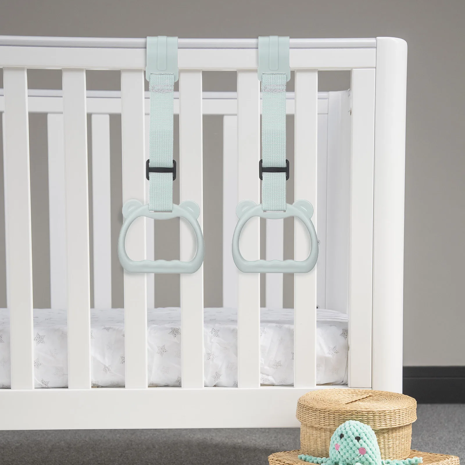 

2 pcs Pull Up Rings Adjustable Toddler Stand Ring Handle For Learning Standing Walk Assistant Strong Sturdy