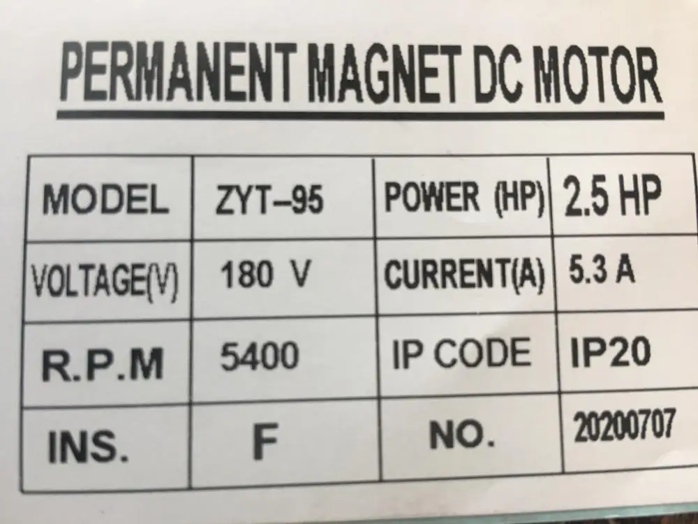 Imagem -02 - Motor dc Esteira Zyt-95 2.5hp 5.3a