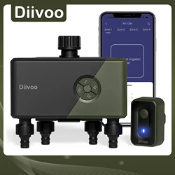 Diivoo 4 Zone Garden Watering Timer Wifi Automatic Drip Irrigation Controller Water Valve Garden Automatic Watering System