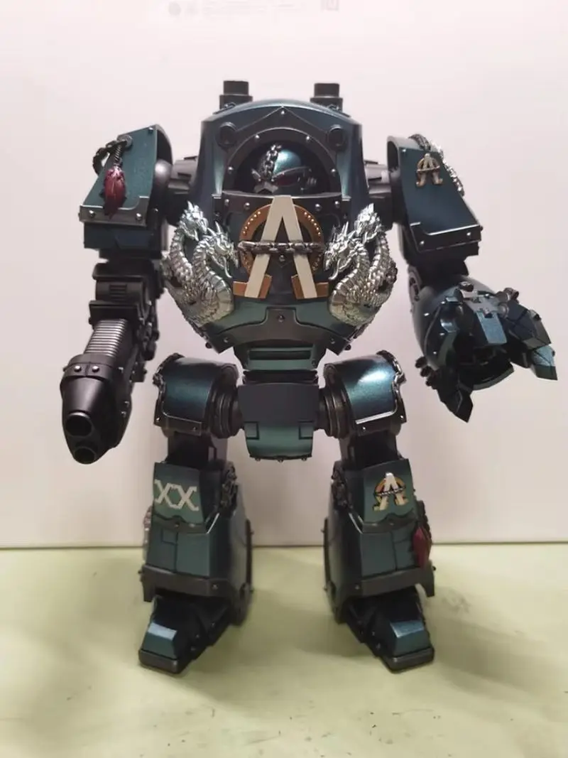 

Joytoy Dark Source Warhammer Horus Chaos Alpha Mecha Figurine with Gravity Plasma Cannon Defiant Fearless Collectible Toy Gift
