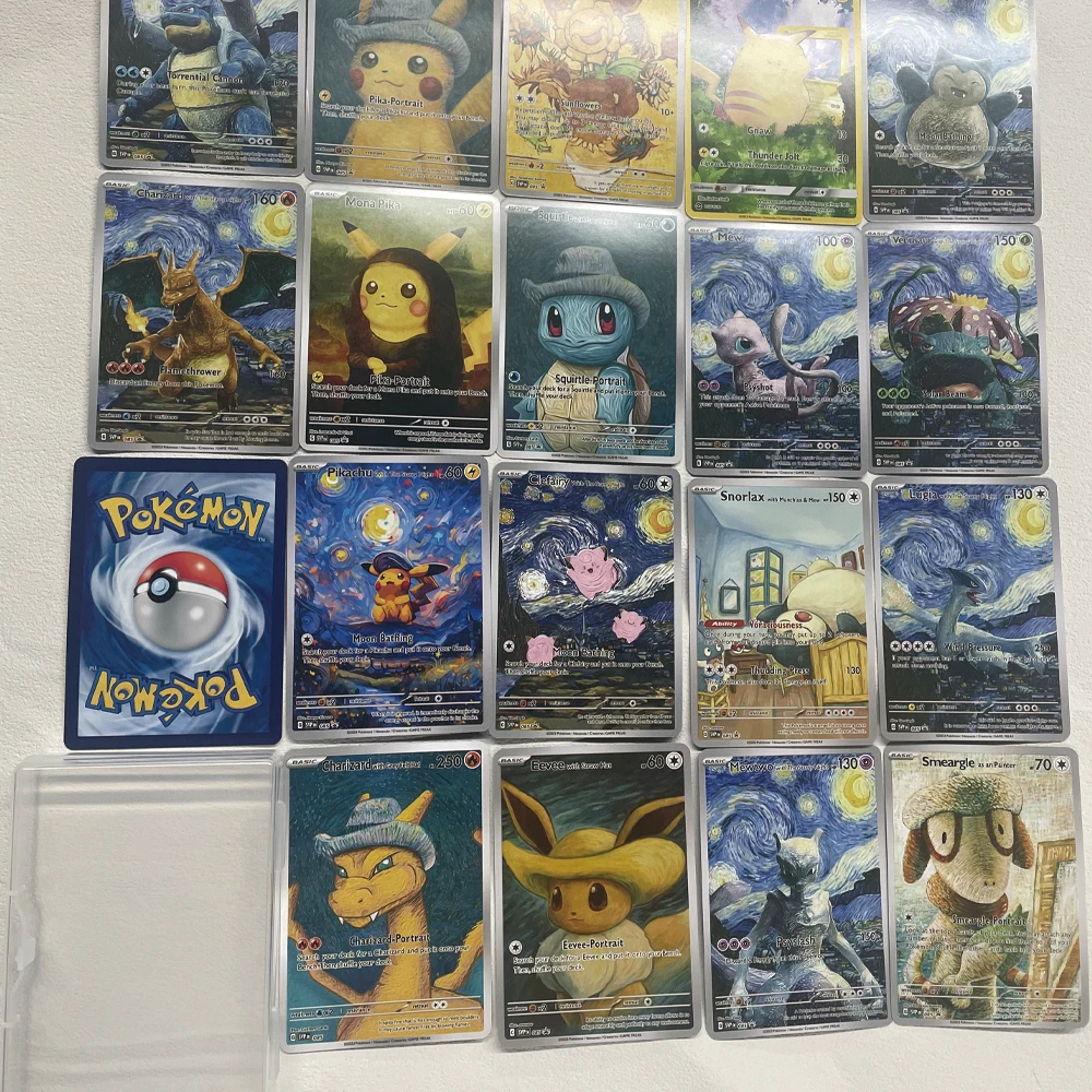 Cartoon Anime Pokemon Ptcg Self-Control Mewtwo Pikachu Collect Trading Signature Flash Card Child Gift 18pcs/set Gift Card Box