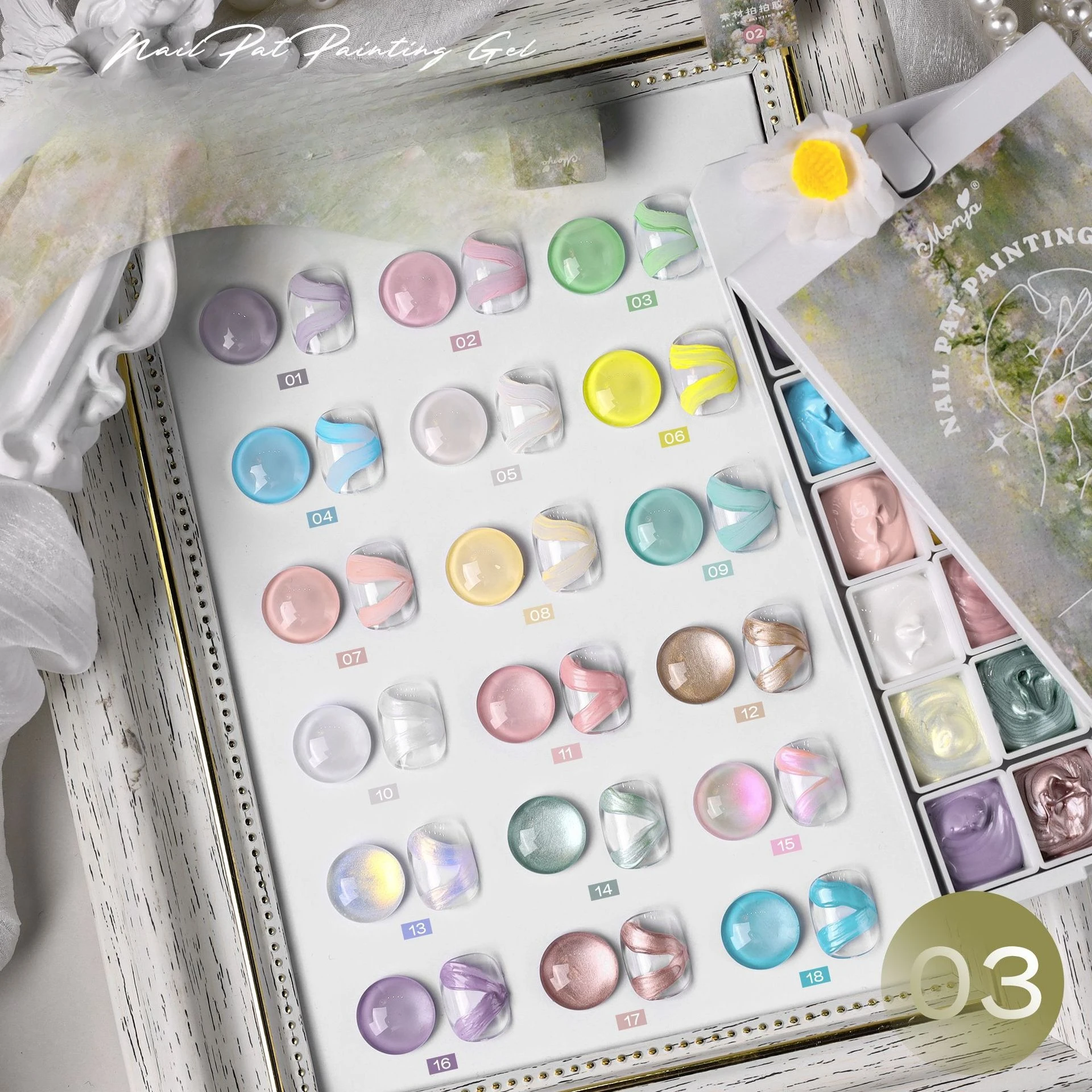 

4 в 1, набор для рисования гелем для ногтей с перламутровым цветным рисунком, используемый для маникюра с градиентной крышкой по краям, штамповки ногтей