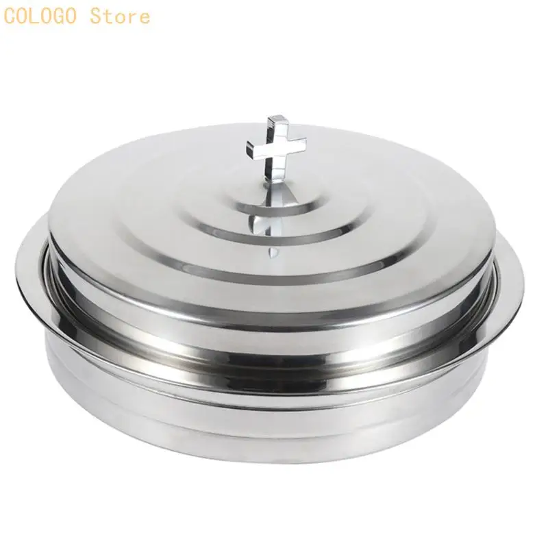 

Smooth Stainless Steel Church Communion Tray 39 Hole Design for Sacred Bread Distribution Includes Cover D0LD