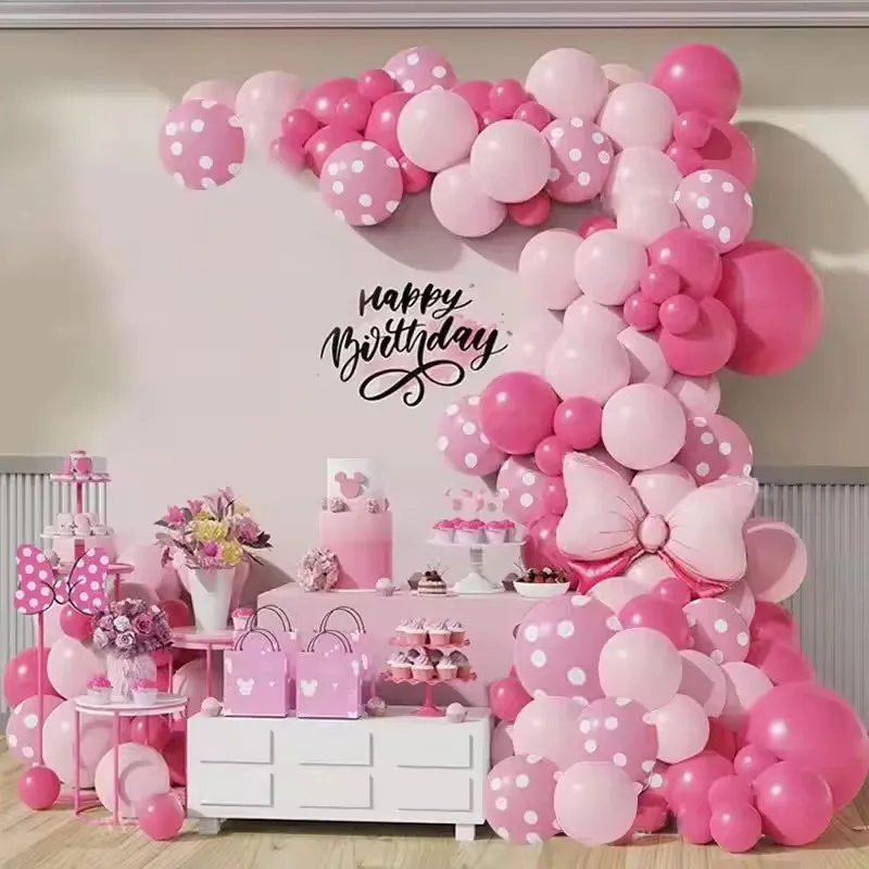 Kit de Guirnalda de Globos con Lazo Rosa de 111 Piezas, Decoración para Fiesta de Cumpleaños, Decoración para Baby Shower, Globos para Fiesta de Bodas