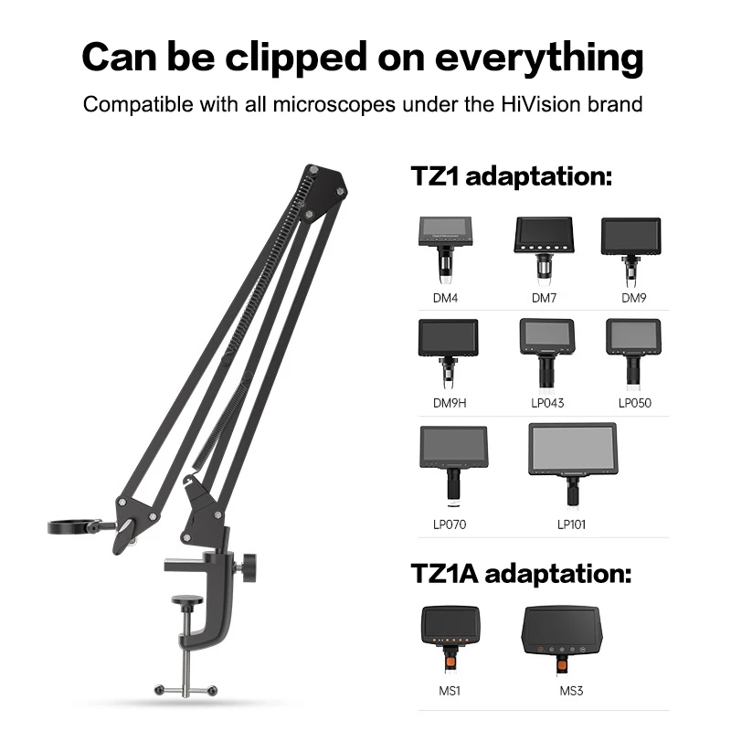 Flexible Microscope Arm Stand Adjustable Metal Bracket Microscope Mount Compatible With DM4 DM7 DM9 MS1 MS3