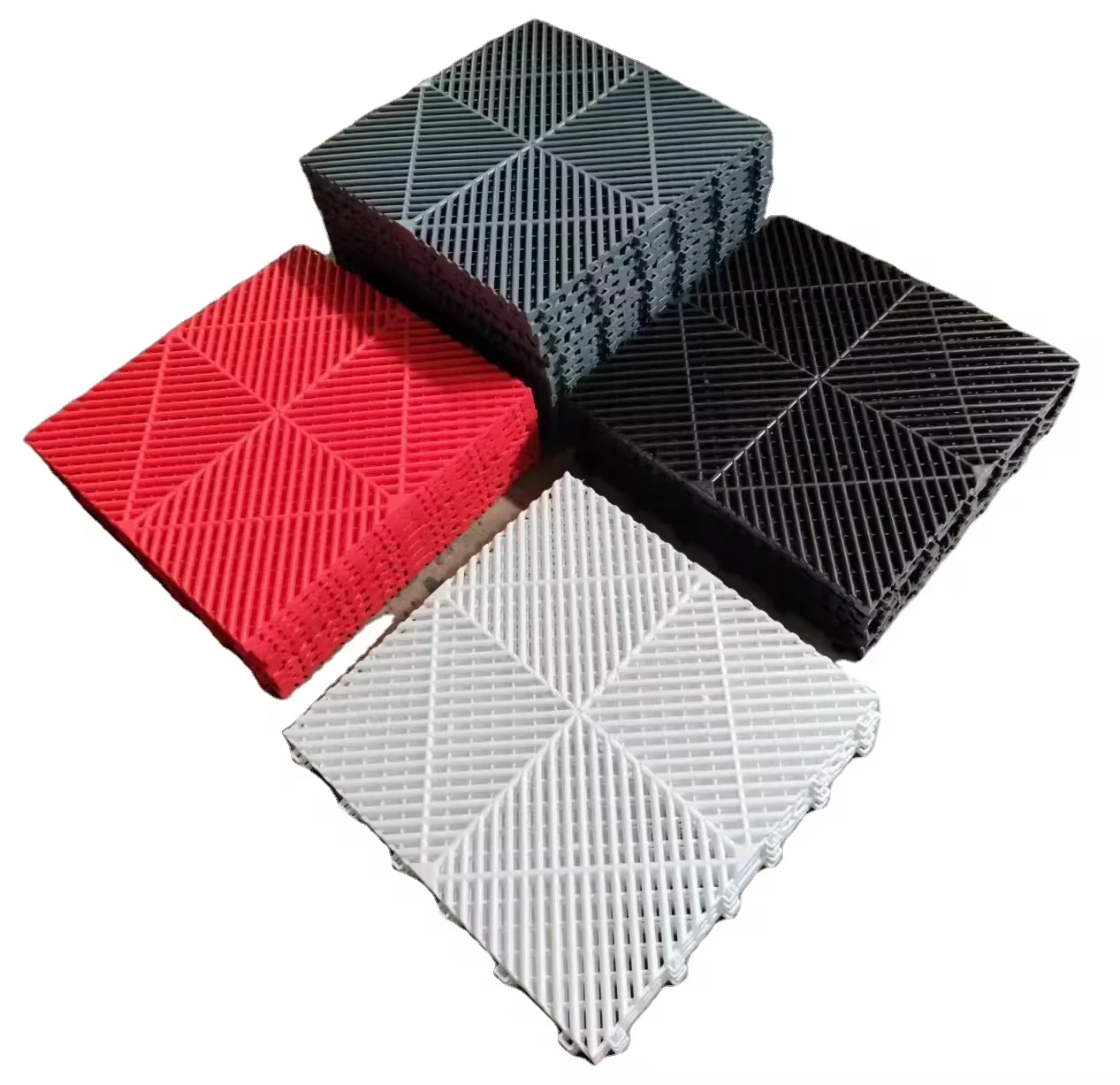 

2025 Hot Selling Black Plastic PP Grid Interlocking Garage Floor Tiles