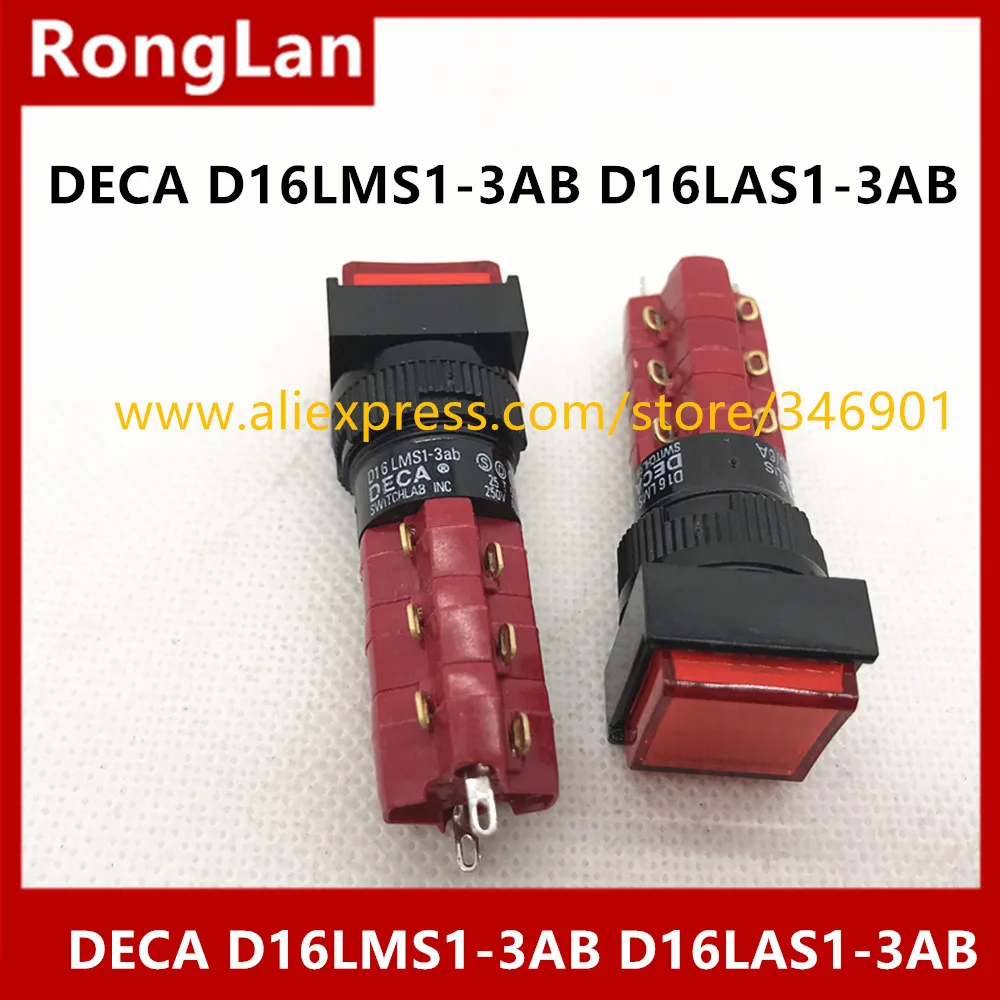 M16 lock reset button switch DECA Taiwan Progressive Alliance square three -way jog button D16LMS1-3AB D16LAS1-3AB--5pcs/lot