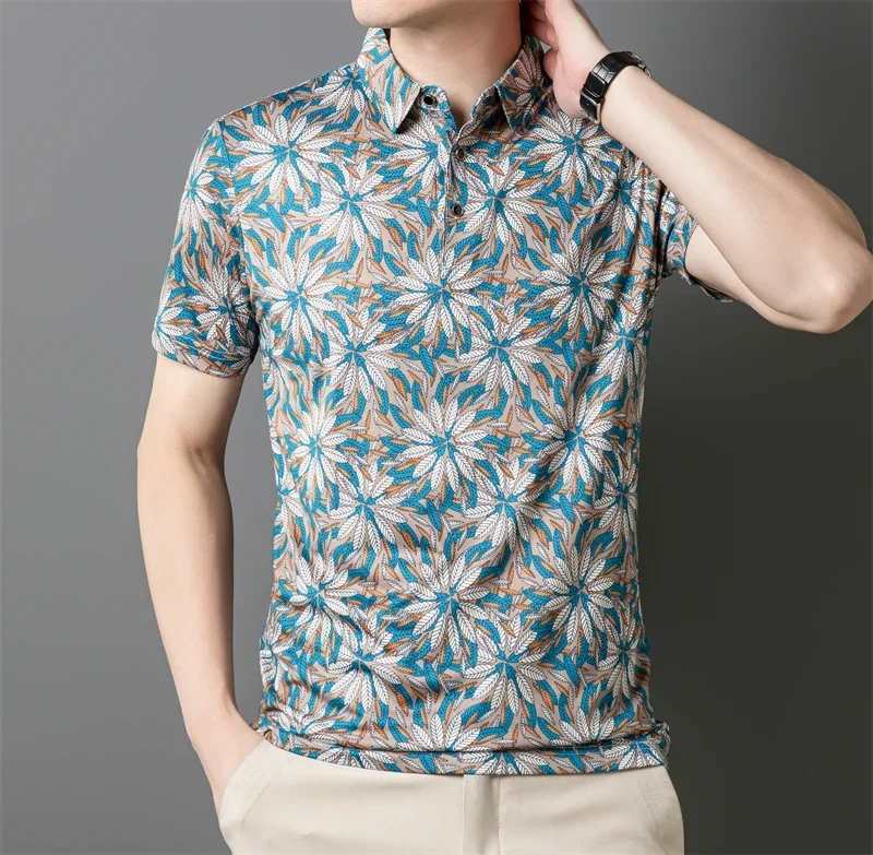 New Men's Golf Polo Shirt Men's Fashion Short Sleeve Polo Shirt Anti Wrinkle Breathable Comfortable Summer Versatile T-shirt