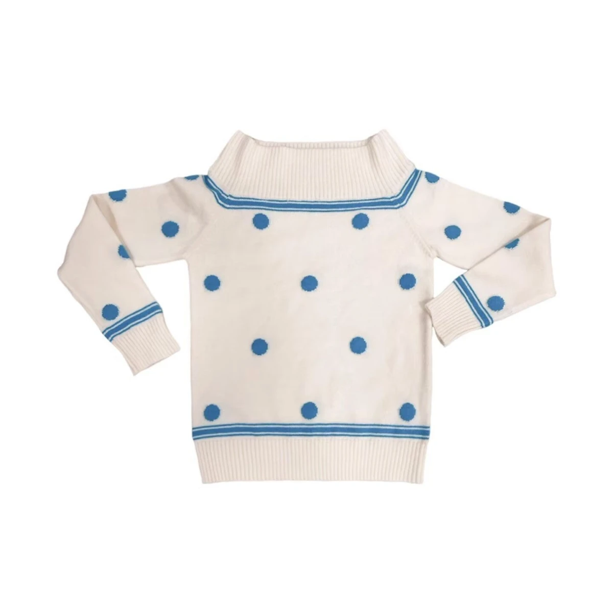 oulder Bared Knitted Sweater Women's Loose Fit Casual Polka Dot Top Spring Autumn Winter Street Sle Slimming Effect