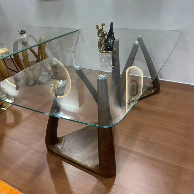 

Modern solid wood dining table set glass wedding chair with storage solution elegant home furniture dining room