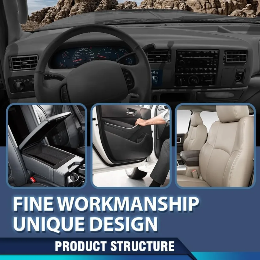 لوحة إطار عنقودية باللون الرمادي الداكن مع فتحة تبديل 4x4 لسيارة Ford F250 F350 Super Duty 19992004 الداخلية Dashboa #4