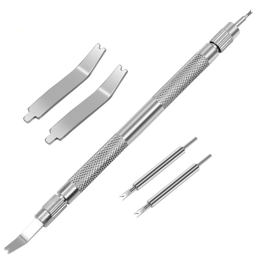 เครื่องมือซ่อมนาฬิกาหัวส้อมหัวหมุดถอดและเปลี่ยนสายนาฬิกาชุดหมุดยาว