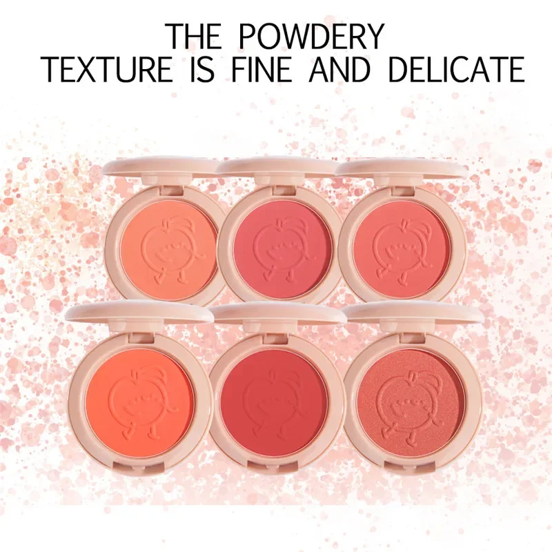 New 6 Colors Blush Makeup Palette Mineral Powder Red Rouge Lasting Natural Cream Cheek Tint Orange Peach Pink Blush Cosmetic