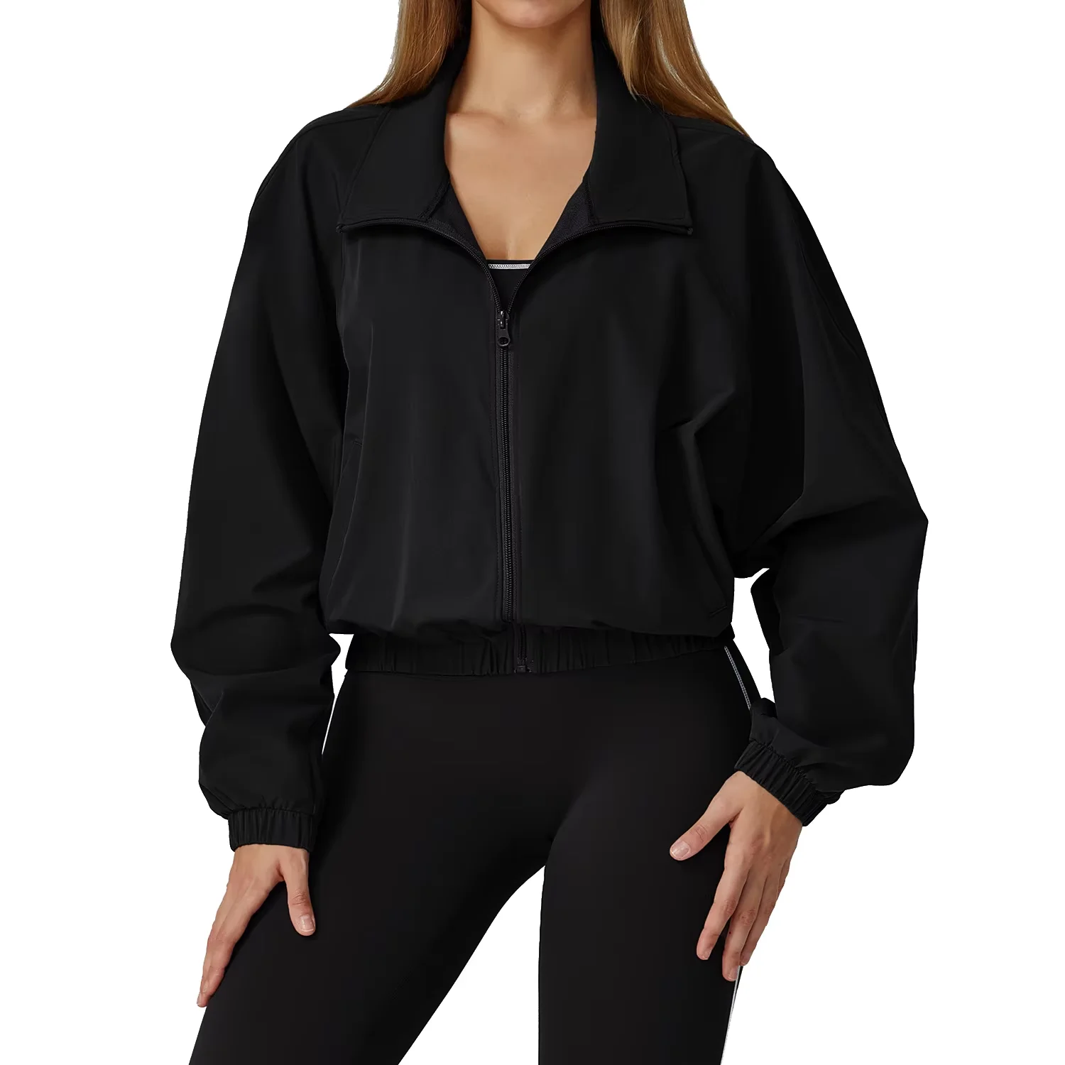 

Women's Lightweight Quick-Dry Long Sleeve Zip-Up Windbreaker Jacket for Yoga Fitness Outdoor Running Spring Season