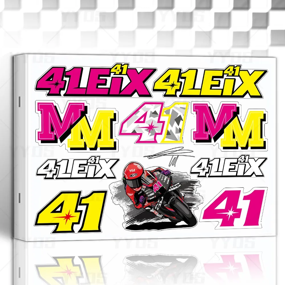 

Reflective Motorcycle Racing Team Rider Number 41 Superbike Sticker Fuel Tank Decoration Decals For Yamaha Suzuki Aprilia