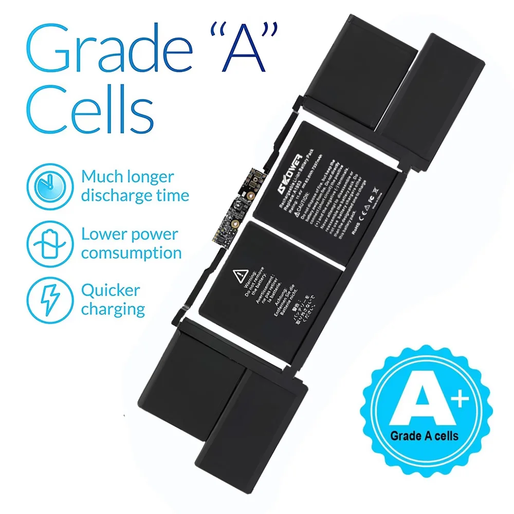 Apple APPLE MacBook Pro 15" A1990 터치바 2018 2019 EMC 3215 MC3359 83.6Wh 7337mAh용 SKOWER A1953 배터리