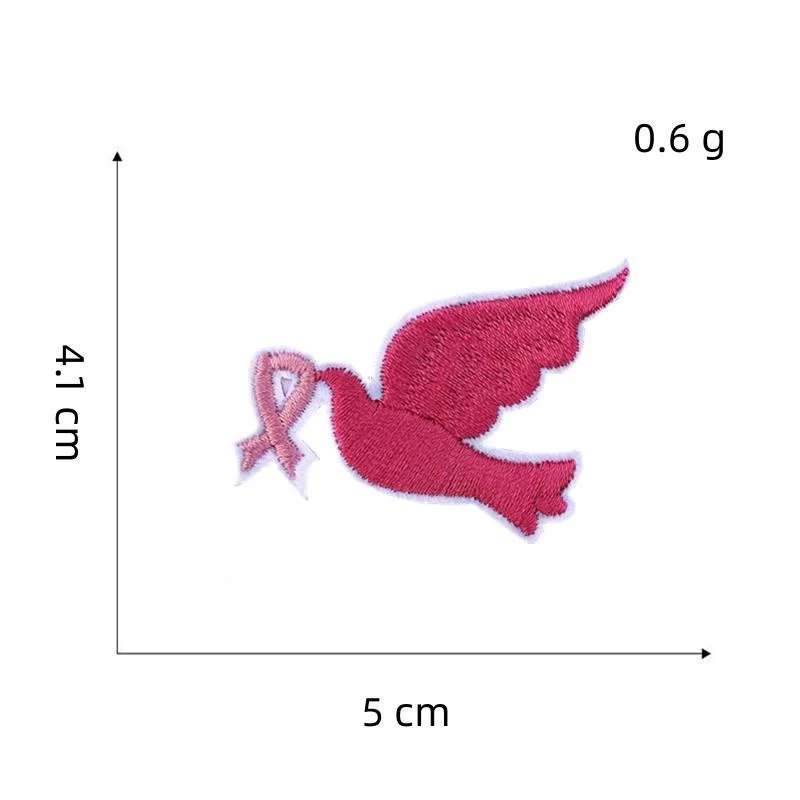 9Pcs Pink Ribbon Breast Cancer Awareness Sew Iron on Embroidered Patch Heart Butterfly  Applique DIY Crafts Gift for Women Girls