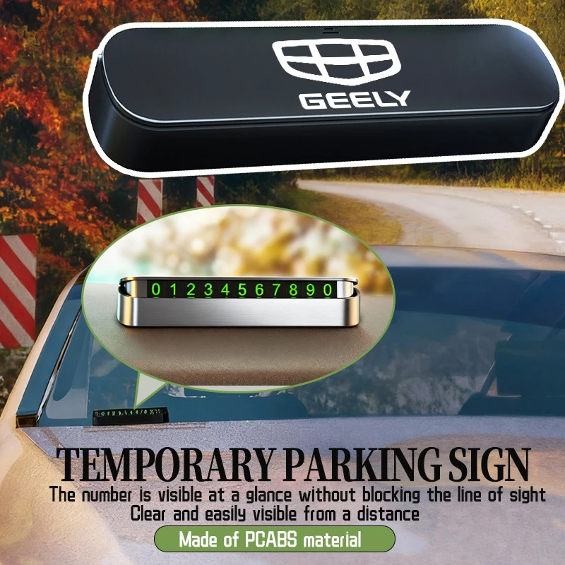 

Rotatable Hidden Car Temporary Parking Phone Number Plate Universal Parking Card Auto Interior Accessories For Geely Coolray Emg