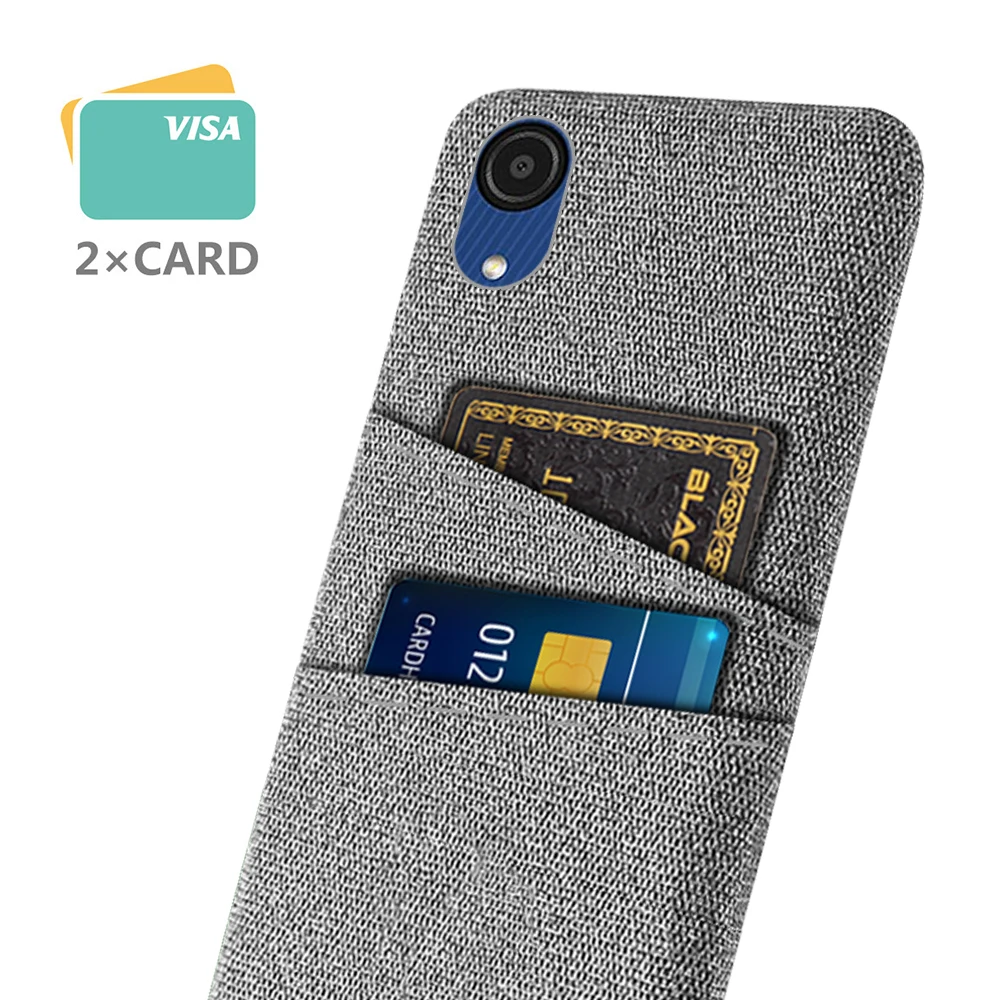 Luxury Fabric Phone Cover, Samsung Galaxy A03 Core Case, Dual Card Back Coque, SM-A032F, 2021, 2021