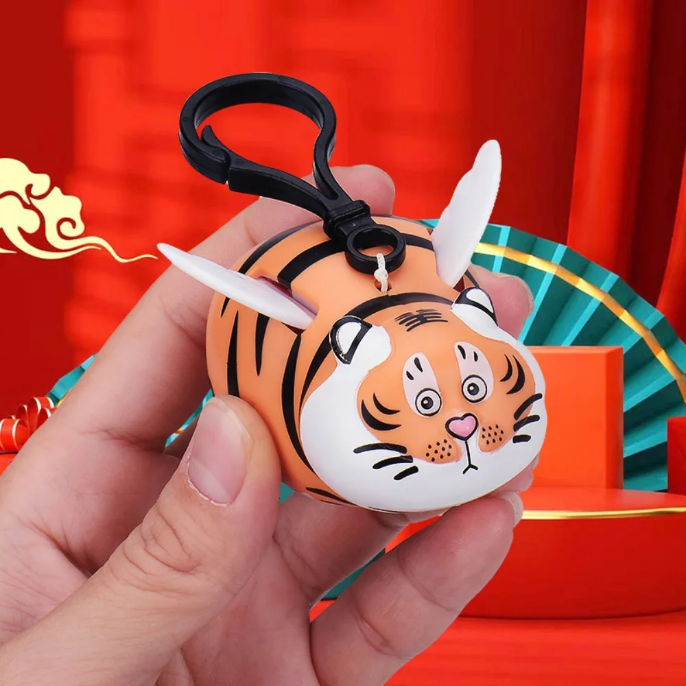 

New Cute Flying Tiger With Wings Keychain Pendant Anime Character Model Kawaii Children's Toy New Year Gifts