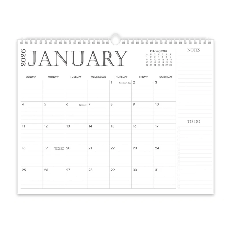 

2026-2027 Wall Hanging Calendar Twin Coil Binding Calender 18 Month Runs from Jan 2026 to Jun 2027 For Daily Scheduling