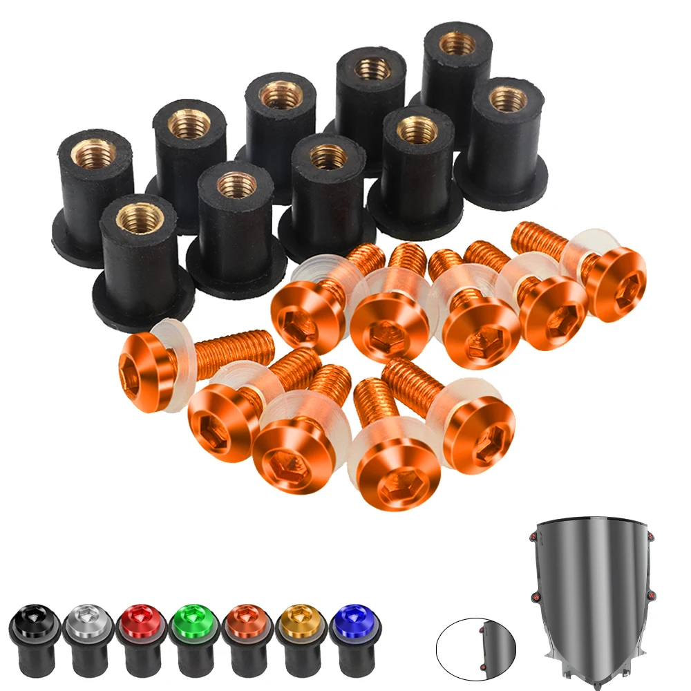 

10 Pieces 5MM Motorcycle Windshield Bolt Windscreen Mounting Screw Kit For RC125 2011 2012 2013 2014 2015 2016 2017 2018