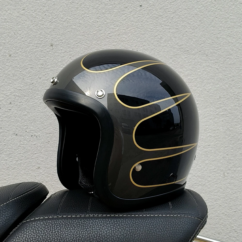 TT&COCASCOS Fashion Lightweight Retro Vintage Style 3/4 Open Face Motorcycle Scooter Moped ATV Helmet DOT ECE Approved Kask