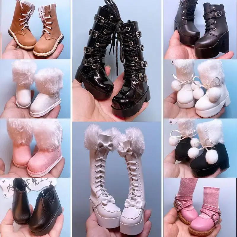 45 boneka CMBJD bot salju sepatu bot gaun kerja sepatu bot panjang 1/4BJD sepatu olahraga boneka buatan tangan kulit boneka aksesoris boneka