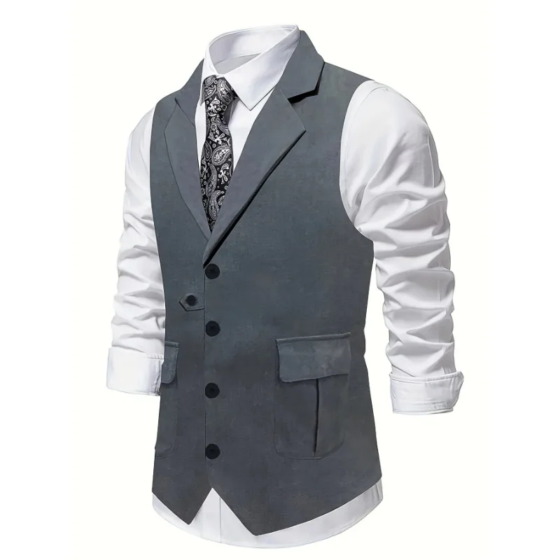 Men's Blazer Vests Business Slim Fit Single-breasted Blazer Undershirt Casual Daily High Quality Suit Jacket Vests Men Waistcoat