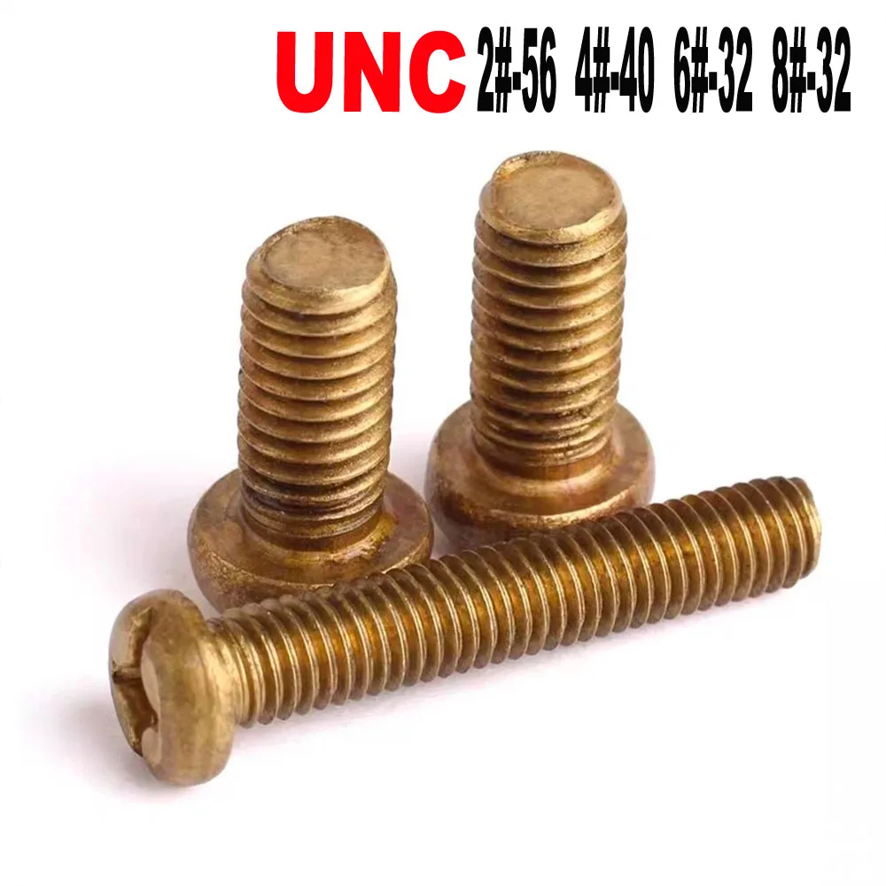 10Pcs/Lot DIN7985 GB818 Brass Phillips Pan Head Screws UNC 2#-56 4#-40 6#-32 8#-32 Copper Precision Fasteners