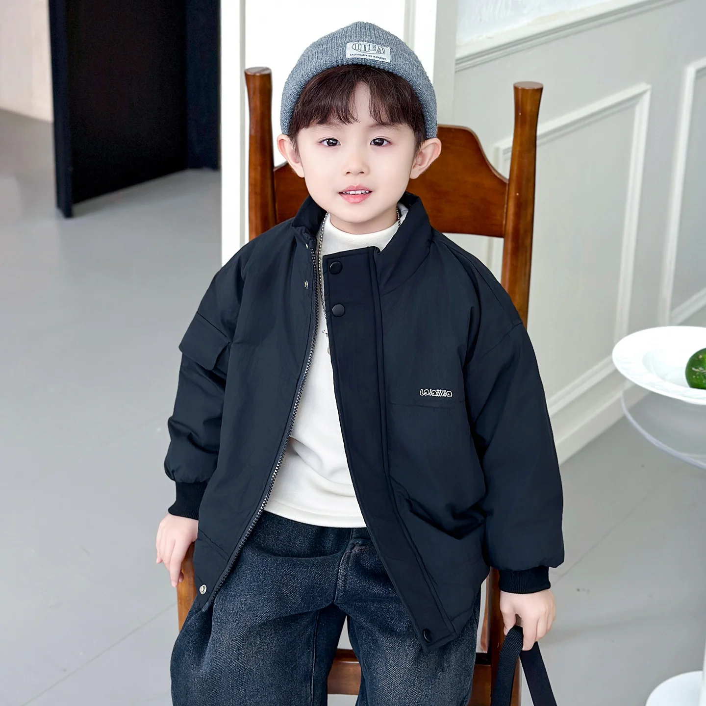 

Легкая хлопковая куртка для мальчиков на осень-зиму, модная детская тонкая хлопковая куртка, стильная хлопковая одежда для мальчиков с карманами